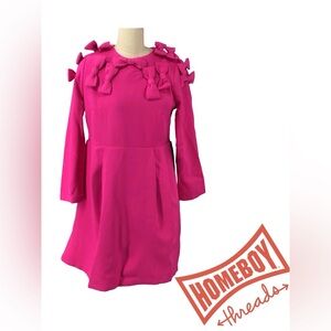 Tuckernuck Pink Ruffled Long Sleeve Cocktail Dress